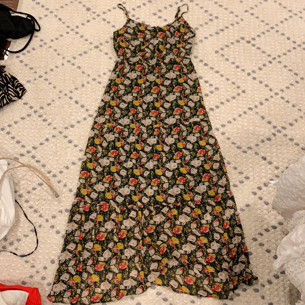 Black floral summer dress